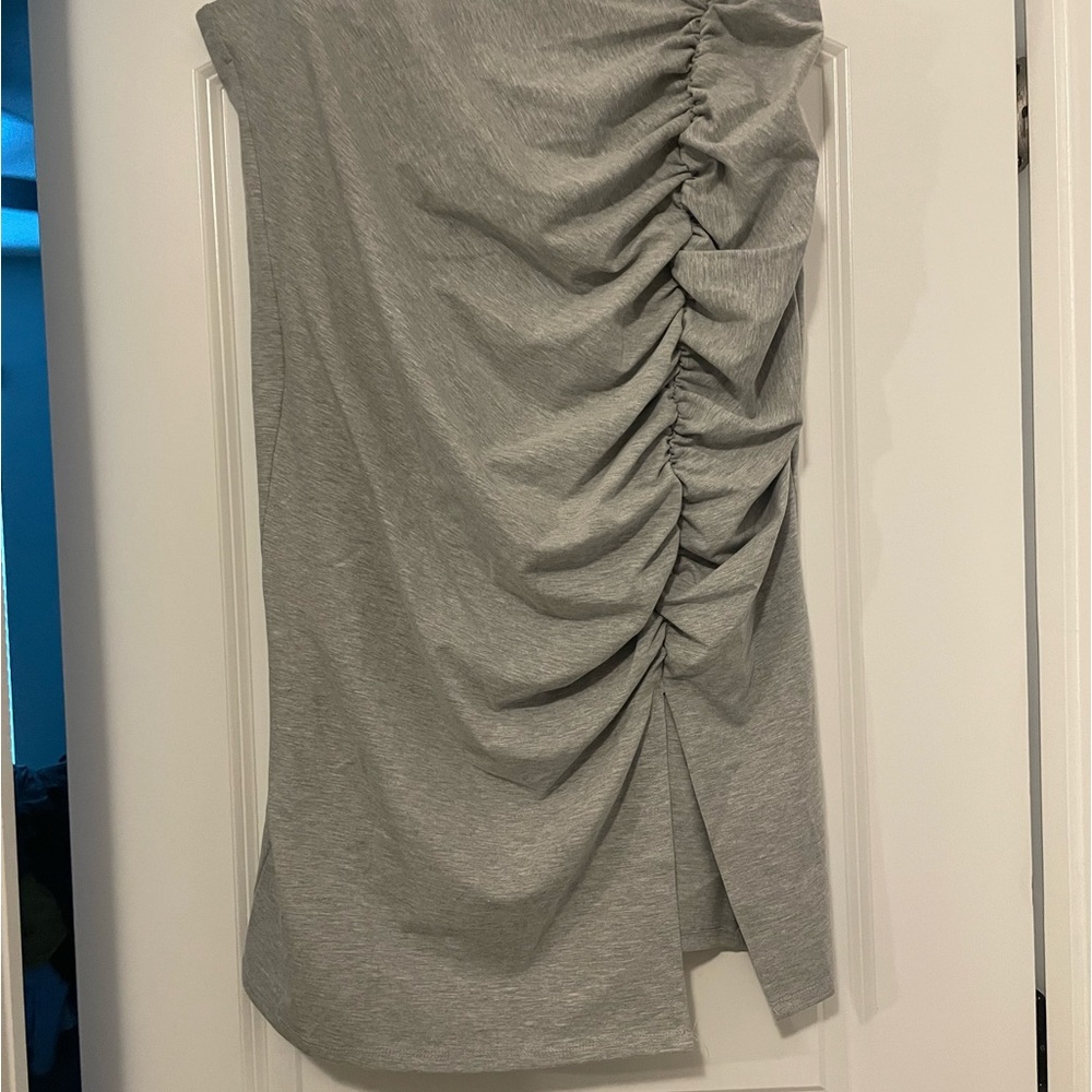 Nine West - rouched midi skirt. Gray. Size XXL